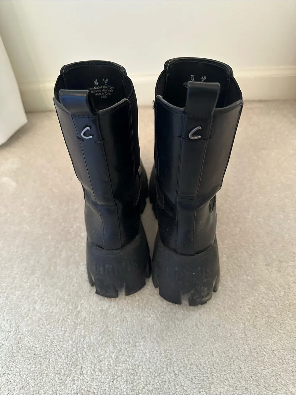 Women’s Black Chunky Chelsea Platform Booties